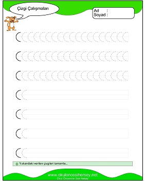 okul öncesi çizgi çalışma sayfaları